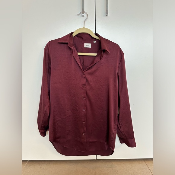 Wilfred Sail Satin Shirt - Spiced Burgundy (XXS) - Picture 2 of 2